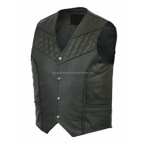 2021 nouveau chaud hommes mince en cuir gilet veste haute qualité tissu décontracté motard Hip Hop Style avec Logo personnalisé col montant hiver - Product Image 4