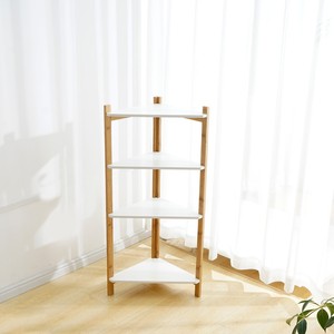 Estante Esquinero de Bambú de 4 Niveles BFKS029, 34x34x99cm, Tipo Vertical para Sala de Estar - Product Image 4