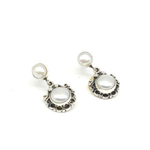 Amazing Design 925 Sterling Silver Freshwater <b>Pearl</b> <b>Drop</b> <b>Earrings</b> Trendy Jewelry for Girls for Parties Straight Style Indian - Product Image 1