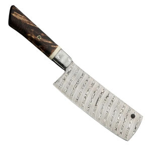 Cuchillo de Cocina Burraq, Hecho a Mano con Acero de Damasco, Multifuncional, Diseño de Gota de Lluvia, con Funda de Cuero, para Uso en la Cocina - Product Image 5