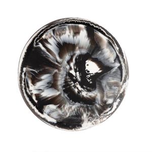 Bol de service en résine moderne, écologique, fabriqué à la main, poli, d'origine indienne, résistant au lave-vaisselle, de couleur marron tourbillonnée, pour les fêtes - Product Image 4