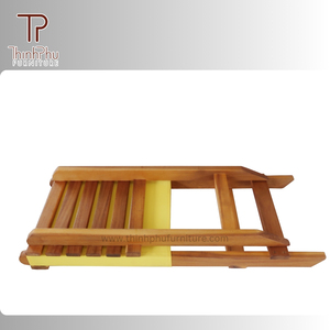 Chaise de plage portable en bois d'acacia au design contemporain pour salon chambre cour jardin parc hôtel villa-pour le marché britannique et américain - Product Image 3