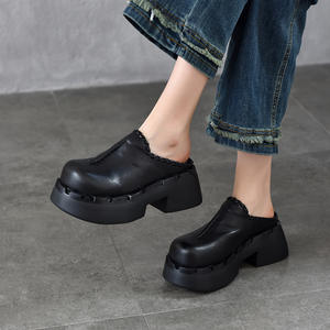 รองเท้าบูทสูงถึงเข่าสไตล์วิคตอเรียนสำหรับผู้หญิง สายรัดแบบหัวเข็มขัดสไตล์ไบค์เกอร์  แบบผูกเชือกสไตล์วินเทจ  รองเท้าบูททรงสูงสไตล์คุณยาย - Product Image 1