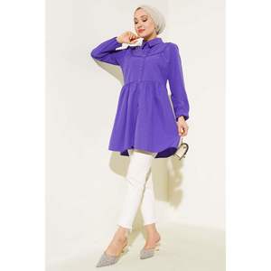 เสื้อ/เสื้อลูกไม้ด้านหน้าสีม่วงของผู้หญิง - Product Image 2