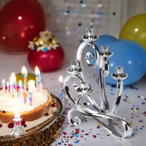 Elegant Gold 3-Arm Aluminum <b>Candelabra</b> High-Quality for Weddings Parties and Luxurious Christmas Tabletop Decor - Product Image 5