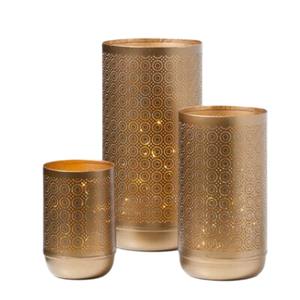 Portavelas Votivas de Metal Dorado de Alta Calidad, Faroles de Hierro Hechos a Mano con Recortes Geométricos, Decoración del Hogar - Product Image 6