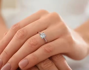 14K Rose/Jaune & Or Blanc Original Moissanite Diamant Anniversaire De Mariage Bague De Fête 3mm 2 Carats Usine Personnalisable - Product Image 3