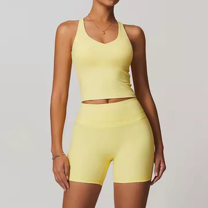 Ensembles de salon personnalisé pour femmes amicales des grandes filles pantalons de yoga repliés haut à manches longues courtes évasé logo OEM et ODM - Product Image 2