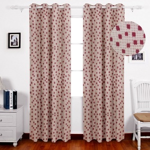 High Quality Jacquard 100% Polyester Geometric Pattern Translucent Shading <b>Curtain</b> Home Hotel Modern Grommet Fashionable - Product Image 1