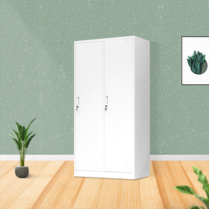 ตู้เสื้อผ้าเหล็ก2ประตูสไตล์โมเดิร์น, ตู้เสื้อผ้าเหล็กพร้อมกุญแจล็อคสำหรับหอพักโรงเรียนยิมเก็บของ - Product Image 5