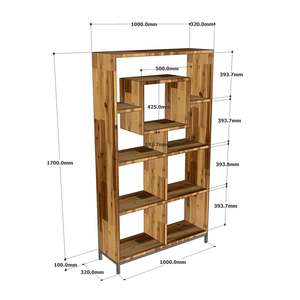 Modern Living Room Furniture Melaleuca Wood Decorative <b>Shelf</b> with Iron Legs Space-Saving Design for Home Office-KS68178 - Product Image 6