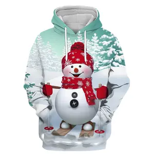 Pull à capuche en coton Streetwear sweat uni hiver saison thermique hommes Style de noël pull thermique sweat à capuche en coton - Product Image 2