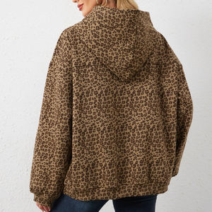 เสื้อฮู้ดดี้ลายเสือดาวแฟชั่นใหม่ปี 2026 ทรงโอเวอร์ไซส์สำหรับผู้หญิง พิมพ์โลโก้ตามสั่ง เสื้อฮู้ดดี้แบบสวมสำหรับผู้หญิง สไตล์สตรีทแวร์ - Product Image 2