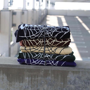 <b>Men's</b> 100% Cotton French Terry <b>Hoodie</b> Oversize Fit Zip Ripped Hood Collar Solid Pattern Digital Printed <b>Lined</b> Design XL Size - Product Image 3