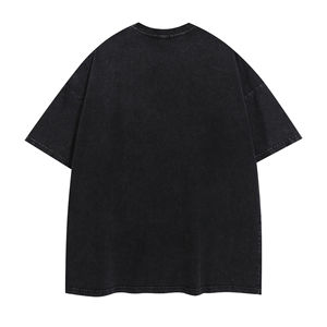 Men's Heavy <b>Washed</b> Summer T-Shirt Silk Screen Printed Solid <b>V</b>-neck Short-Sleeved Oversized Fit 100% Cotton Woven Breathable - Product Image 4