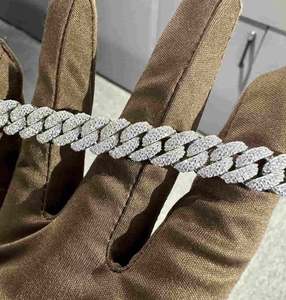 VVS Moissanite 925สร้อยข้อมือเงินสเตอร์ลิง10มม. 8นิ้วชุบทองคำขาว - Product Image 5