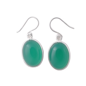 Elegant Genuine Green <b>Onyx</b> Gemstone <b>Earrings</b> With Silver Rose Gold Jewelry Hook Wedding Engagement Occasion Gift for Women Girls - Product Image 1