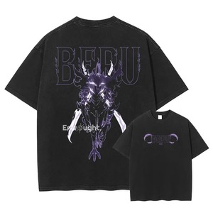 เสื้อยืดวินเทจโอเวอร์ไซซ์เสื้อยืดซักลายการ์ตูนด้านหน้าพิมพ์ลายกันความร้อนเสื้อพิมพ์ลายเสื้อยืดผู้ชายผ้าสแปนเด็กซ์/ ผ้าฝ้าย - Product Image 2