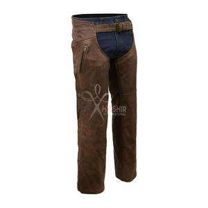 Pantalones de Motocicleta para Hombre, Estilo Vintage, Cuero PU Marrón Crazy Horse, Cierre a Presión, Forro Térmico, para Todas las Temporadas, Color Personalizado - Product Image 1