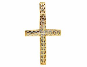 Pendentif croix en diamant Moissanite taille ronde en argent sterling plaqué or rose bijoux glacés pour femmes et hommes tous les vêtements - Product Image 4