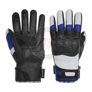 Breathable Perforated Genuine Leather Motorbike Motorcycle Gloves for Australian Classic Riders Summer Comfort Fit Racing Gloves - Product Image 6