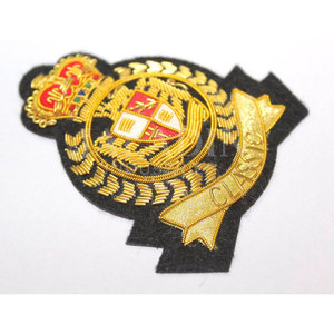 Parches Textiles Bordados a Mano con Hilo de Alambre, Insignias Bordadas Brillantes, Tela de Sarga para Uniformes, Venta al Por Mayor - Product Image 2