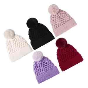 <b>Womens</b> Thick Fleece Lined Knitted <b>Beanies</b> With Fur Pom Bows & Camouflage Cartoon Design Warm Winter <b>Beanies</b> Hats - Product Image 5