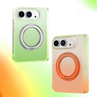 AilesTecca pour iPhone 18 Duo 17 16 15 Pro Max, support rotatif magnétique pour téléphone, coque de protection ultra-légère en PC