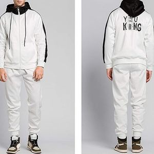 Custom 100% Cotton Fleece Solid Hooded Jogging Track Sweat Suit Logo Men Women Jogger Sweatsuit Tracksuit Sweatpants Hoodie Set - Product Image 3