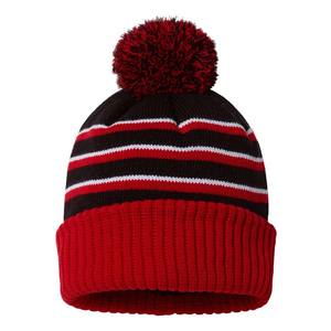 Gorro de acrílico 100% al por mayor con logotipo bordado y gorros con pompón - Product Image 2