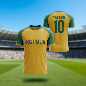 Set di Maglie da Calcio Ispirate all'Australia con Nome e Numero Personalizzati, Maglie per Tifosi per il Giorno della Partita, Accessori Personalizzabili - Product Image 3
