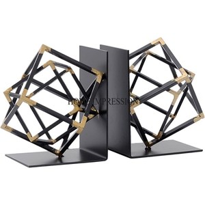 Venta al por mayor a granel de alta calidad chapado en oro de alta resistencia de Metal asta diseñador hogar y oficina acentos decorativos sujetalibros suministro - Product Image 3