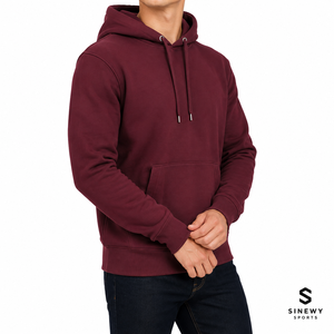 Sudadera con Capucha para Hombre, Color Granate, Corte Regular, Forro Polar de Poliéster, Informal, con Bolsillo Delantero, para Invierno - Product Image 6