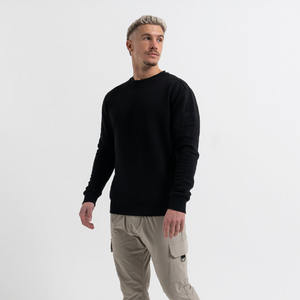 Suéter de Algodón Orgánico 100% de Calidad Original al por Mayor, Estilo Básico de Invierno, con Bolsillo Decorado con Piedras, para Hombre - Product Image 3