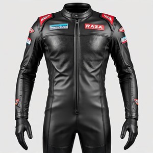 Traje de carrera de motocicleta de cuero de vaca duradero | Protección de cuerpo completo | Inserciones de Kevlar | Mono de montar Sportbike para hombre - Product Image 3