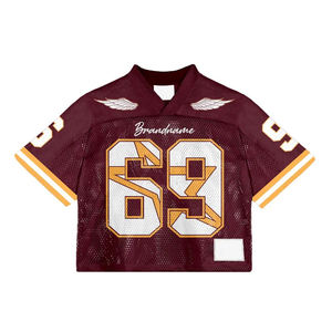 El Mejor Precio de fútbol americano Boxy Fit Jerseys camisetas 100% malla de poliéster transpirable gota hombro camiseta de fútbol americano - Product Image 5