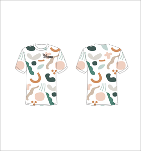 เสื้อยืดแขนสั้นแบบสั่งทำพิเศษ น้ำหนักเบา เหมาะสำหรับออกกำลังกาย พิมพ์ลายรูปทรงออร์แกนิกนามธรรมหลากสีโทนเอิร์ธโทน - Product Image 1