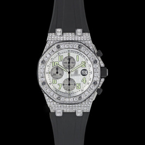 Reloj mecánico con pantalla analógica de 42mm para hombre, con banda de silicona de diamante VVS moissanita, resistente al agua, estilo Hip Hop - Product Image 1