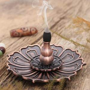 Lotus Design <b>Incense</b> <b>Holder</b> <b>for</b> <b>Sticks</b> Brass <b>Incense</b> <b>Stick</b> <b>Holder</b> and Detachable Ash <b>for</b> Yoga Meditation and Home Fragrance - Product Image 1