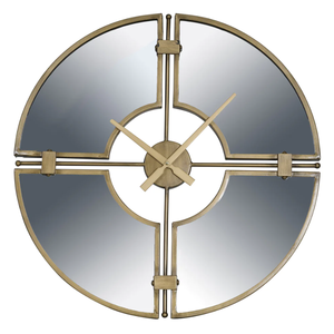 AK Home Decorative <b>Wall</b> <b>Clock</b> High Quality Brass Iron Golden <b>Mirror</b> Classic Vintage Style - Product Image 2