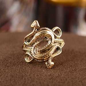 18K Gold Plated/Silver Brass Jewelry Antique Design Double <b>Head</b> Snake Serpent Ouroboros Ring <b>for</b> Party Women and <b>Men</b> - Product Image 3