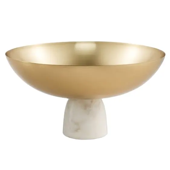 Marmor basis Luxus Design Bestseller Metall Golden Bowl für Obst und Salat Neues Design Große Hotel Use Bowl