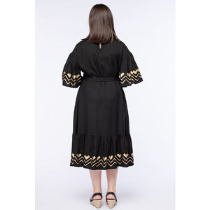 Fabricant professionnel de vêtements pour filles OEM ODM Robe pour filles à encolure ronde et manches courtes avec imprimés à la fabrication en gros - Product Image 3