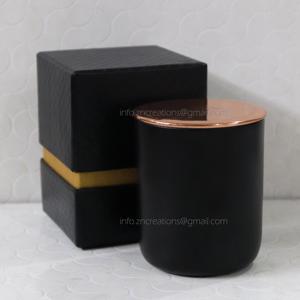 Porte-cire votif en métal cuivré fait à la main Récipient en étain avec couvercle pour la fabrication de bougies Décoration élégante de la maison Lanterne ou pot - Product Image 4