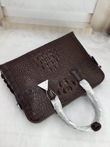 Porte-documents pour homme en cuir de crocodile 100%, sac pour ordinateur portable de luxe fait main, sac de bureau en cuir de crocodile brun de qualité supérieure - Product Image 5