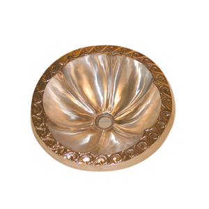 อ่างล้างหน้าสีเงินทองเหลืองทรงกลมอ่างล้างจานดีไซน์แฟนซีอ่างล้างมือในห้องน้ำและห้องครัว - Product Image 4