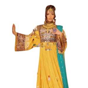 Service OEM, prix de gros, robe afghane moderne en dentelle pour mariage et fête, robe longue à manches longues pour femmes, taille plus, robes afghanes Kuchi - Product Image 4