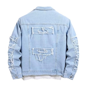 Veste en jean bleu personnalisée de haute qualité Style vintage avec boutons patchs 100% coton tricoté acide - Product Image 2