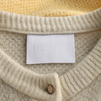 Conceptrices de logos pour ma marque : Étiquettes tissées blanches personnalisées, étiquettes brodées pour vêtements, étiquettes tissées pour vêtements