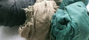 Custom Made Eco-Friendly Hand Knitting Sari Silk Ribbon <b>Recycled</b> Garments Material Core Spun <b>Yarn</b> Anti-Pilling for Designers - Product Image 4